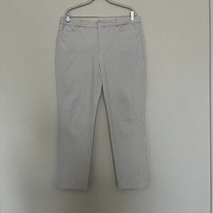 BANANA REPUBLIC SLOAN White Black Striped Pants size 12